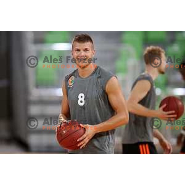 Edo Muric during practice of KK Cedevita Olimpija in Stozice hall before start of 2019/2020 basketball season in Ljubljana, Slovenia in August 7, 2019
