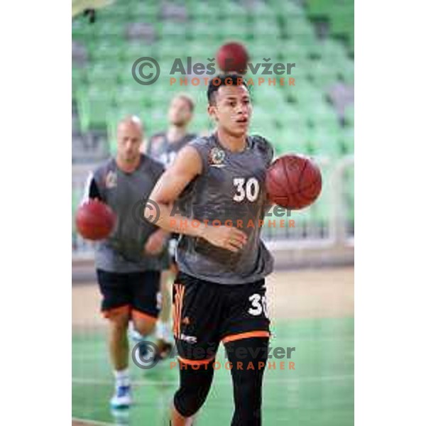 Yussuf Sanon during practice of KK Cedevita Olimpija in Stozice hall before start of 2019/2020 basketball season in Ljubljana, Slovenia in August 7, 2019