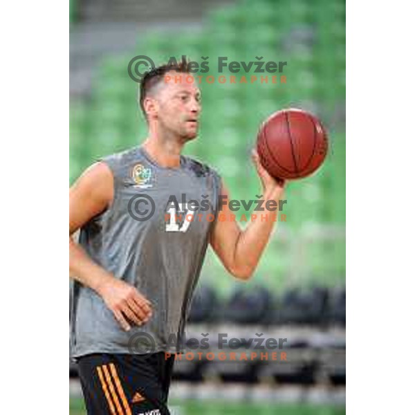 during practice of KK Cedevita Olimpija in Stozice hall before start of 2019/2020 basketball season in Ljubljana, Slovenia in August 7, 2019