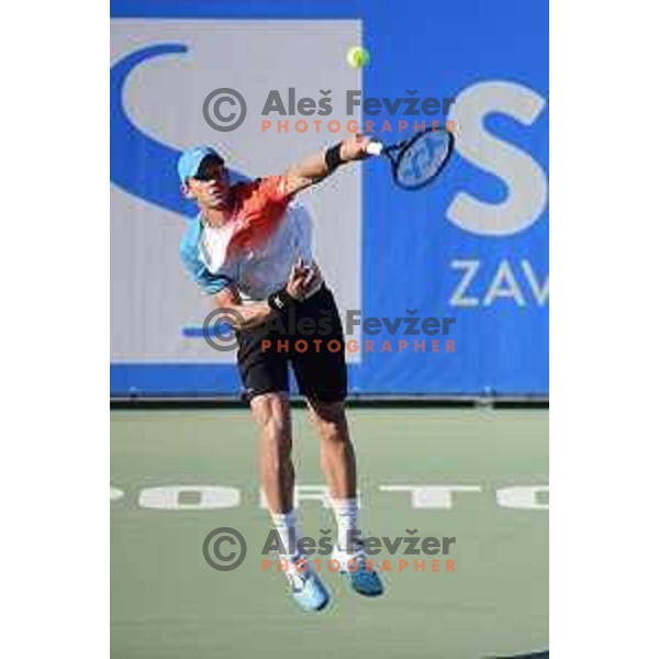 Blaz Rola playing at ATP Slovenia Open Challenger in Portoroz, Slovenia on August 16, 2019