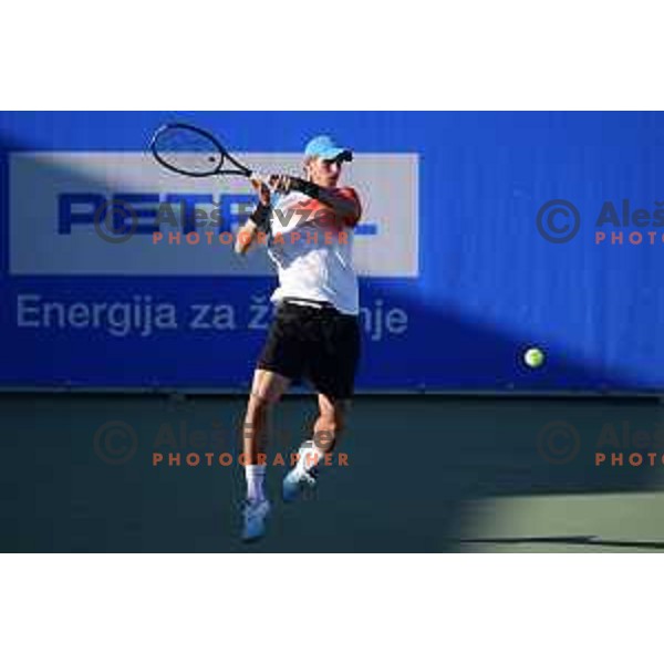 Blaz Rola playing at ATP Slovenia Open Challenger in Portoroz, Slovenia on August 16, 2019