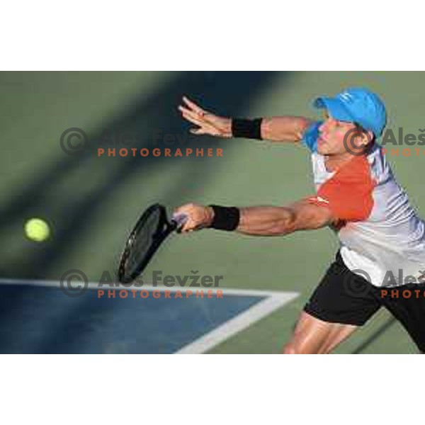 Blaz Rola playing at ATP Slovenia Open Challenger in Portoroz, Slovenia on August 16, 2019