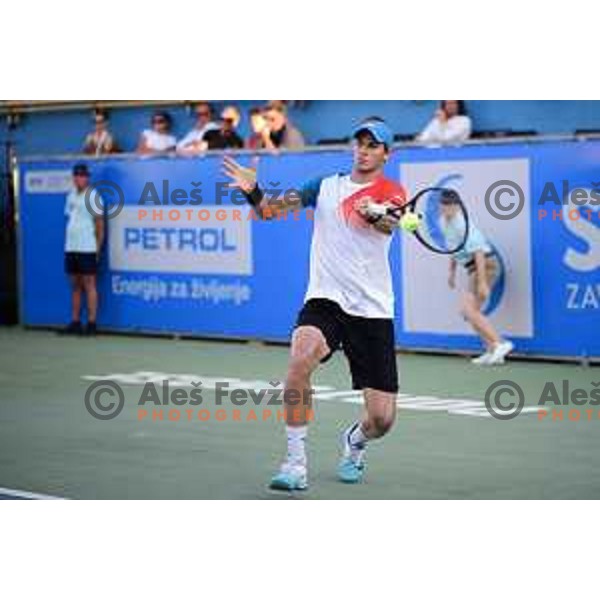 Blaz Rola playing at ATP Slovenia Open Challenger in Portoroz, Slovenia on August 16, 2019