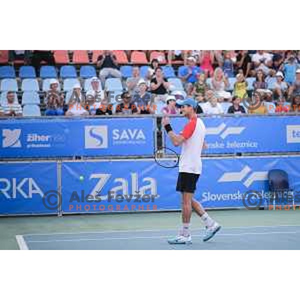 Blaz Rola playing at ATP Slovenia Open Challenger in Portoroz, Slovenia on August 16, 2019