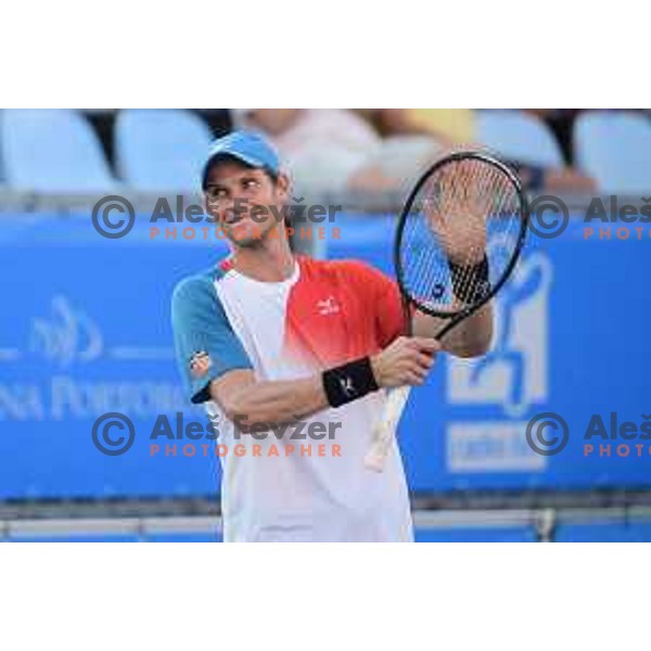 Blaz Rola playing at ATP Slovenia Open Challenger in Portoroz, Slovenia on August 16, 2019