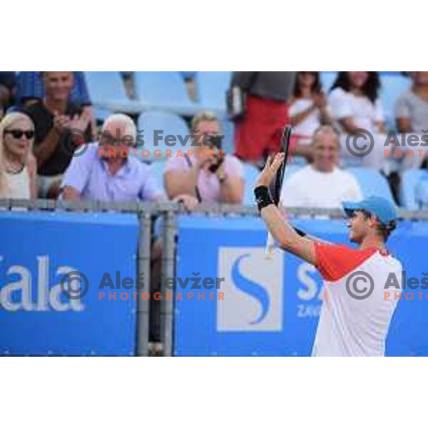 Blaz Rola playing at ATP Slovenia Open Challenger in Portoroz, Slovenia on August 16, 2019