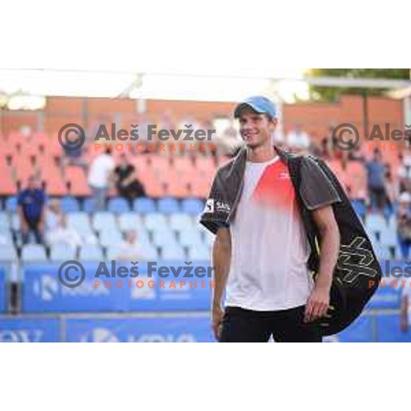 Blaz Rola playing at ATP Slovenia Open Challenger in Portoroz, Slovenia on August 16, 2019