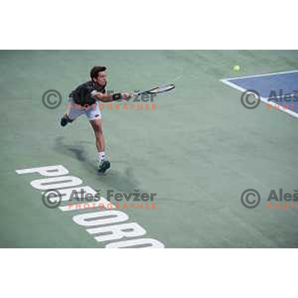 Aljaz Bedene playing at ATP Slovenia Open Challenger in Portoroz, Slovenia on August 16, 2019