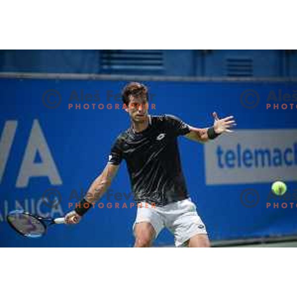 Aljaz Bedene playing at ATP Slovenia Open Challenger in Portoroz, Slovenia on August 16, 2019