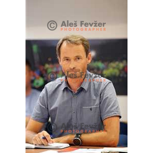 Matej Oblak at Slovenia Biathlon General Assembly in Ljubljana, Slovenia on August 23, 2019