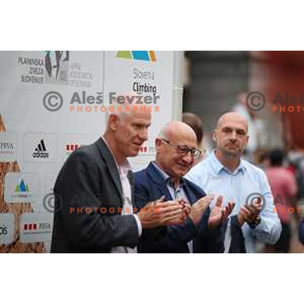 Reception for Slovenia climbing team after return from World Free Climbing Championships in Japan in front of Ljubljana Town Hall, Slovenia on August 23, 2019