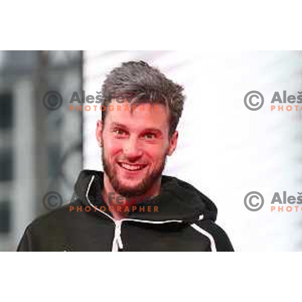 Jernej Kruder at Reception for Slovenia climbing team after return from World Free Climbing Championships in Japan in front of Ljubljana Town Hall, Slovenia on August 23, 2019