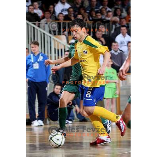 Fernandinho (8) at friendly futsal match Slovenia-Brasil in Hala Tivoli, Ljubljana, Slovenia on 21.2.2008. Brasil won 6:3 (5:1) in front of 4000 spectators. 