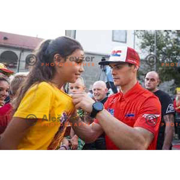 Tim Gajser at the reception ceremony in Trg Svobode, Maribor, Slovenia on August 27, 2019