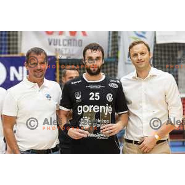 Matic Verdinek during Slovenian Supercup handball match between Gorenje Velenje and Celje Pivovarna Lasko in Slovenj Gradec, Slovenia on August 30, 2019