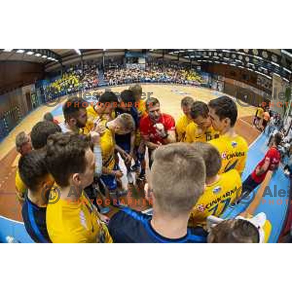 Tomaz Ocvirk, head coach of Celje PL during Slovenian Supercup handball match between Gorenje Velenje and Celje Pivovarna Lasko in Slovenj Gradec, Slovenia on August 30, 2019