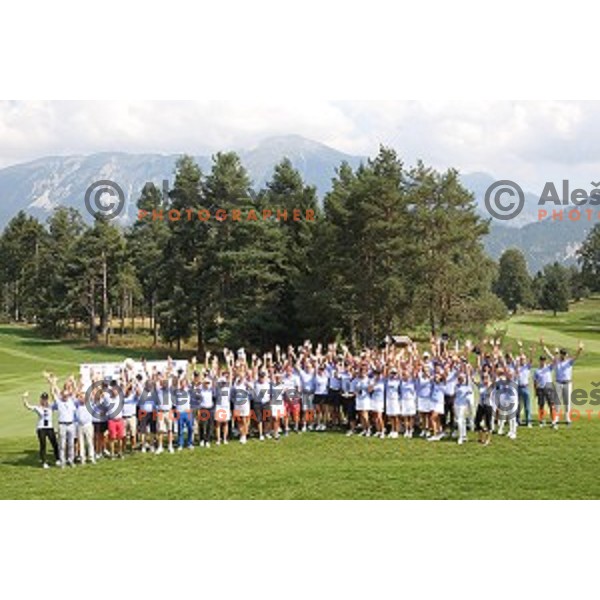 Participants of 9.Rdeca Zoga Anze Kopitar Charity Trophy at Royal Bled golf course, Slovenia on August 31, 2019