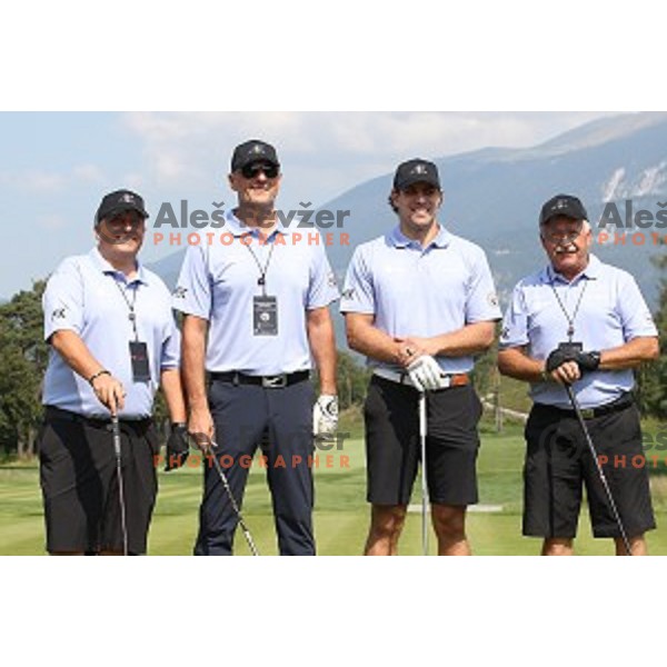Joc Pececnik, Tihomir Krstic, Anze Kopitar and Drago Banovic during 9.Rdeca Zoga Anze Kopitar Charity Trophy at Royal Bled golf course, Slovenia on August 31, 2019