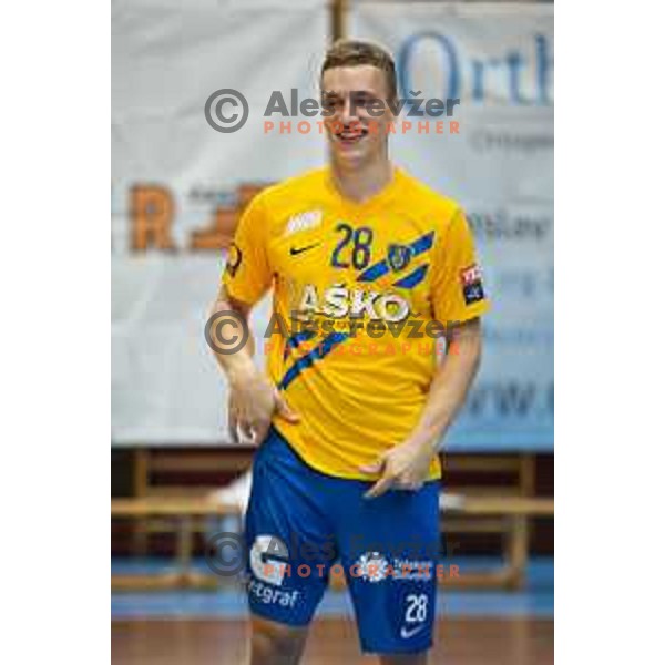 Jan Grebenc during Slovenian Supercup handball match between Gorenje Velenje and Celje Pivovarna Lasko in Slovenj Gradec, Slovenia on August 30, 2019