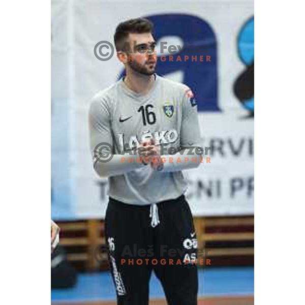 Miljan Vujovic during Slovenian Supercup handball match between Gorenje Velenje and Celje Pivovarna Lasko in Slovenj Gradec, Slovenia on August 30, 2019