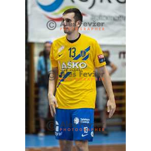 Josip Sarac during Slovenian Supercup handball match between Gorenje Velenje and Celje Pivovarna Lasko in Slovenj Gradec, Slovenia on August 30, 2019