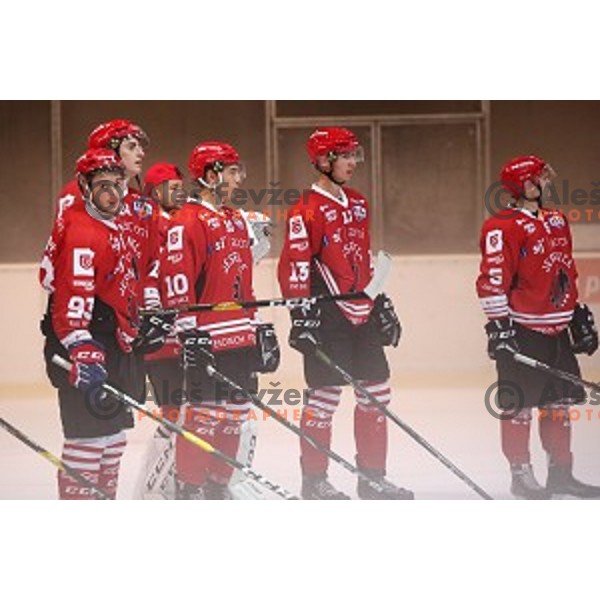 in action at Slovenian Cup Final ice-hockey match between SZ Olimpija and Acroni Jesenice in Kranj on September 7, 2019