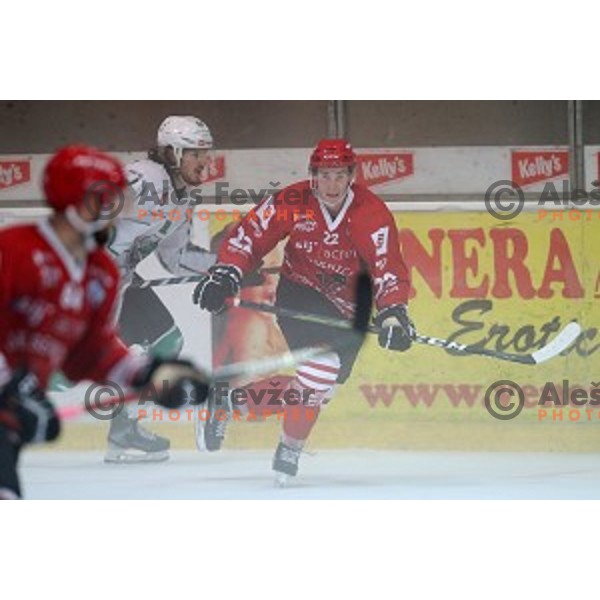 in action at Slovenian Cup Final ice-hockey match between SZ Olimpija and Acroni Jesenice in Kranj on September 7, 2019