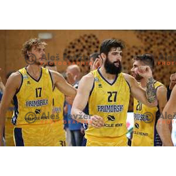 Ziga Dimec in action during Slovenian Super Cup basketball match between Koper Primorska and Hopsi Polzela in Podcetrtek Sports Hall, Slovenia on September 17, 2019