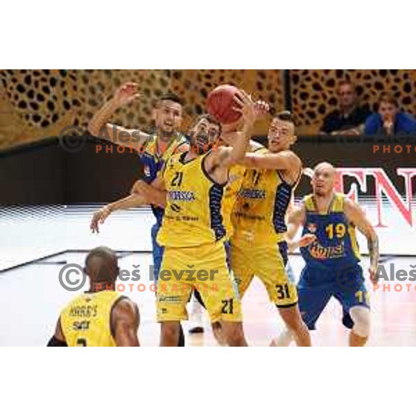Marko Jagodic Kuridza in action during Slovenian Super Cup basketball match between Koper Primorska and Hopsi Polzela in Podcetrtek Sports Hall, Slovenia on September 17, 2019