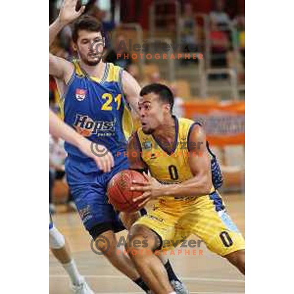 action during Slovenian Super Cup basketball match between Koper Primorska and Hopsi Polzela in Podcetrtek Sports Hall, Slovenia on September 17, 2019