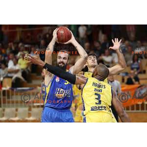 Milojko Vasilic in action during Slovenian Super Cup basketball match between Koper Primorska and Hopsi Polzela in Podcetrtek Sports Hall, Slovenia on September 17, 2019