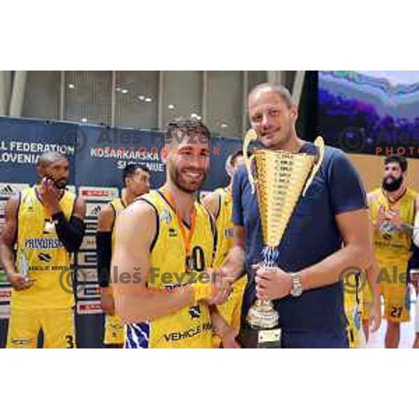 action during Slovenian Super Cup basketball match between Koper Primorska and Hopsi Polzela in Podcetrtek Sports Hall, Slovenia on September 17, 2019