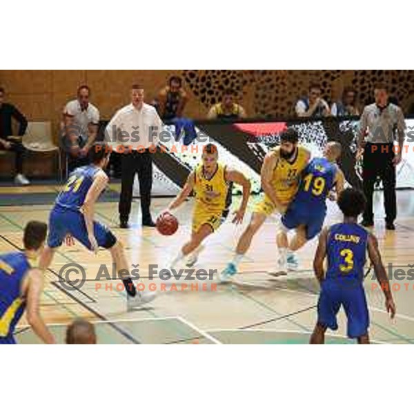 Zan Mark Sisko in action during Slovenian Super Cup basketball match between Koper Primorska and Hopsi Polzela in Podcetrtek Sports Hall, Slovenia on September 17, 2019