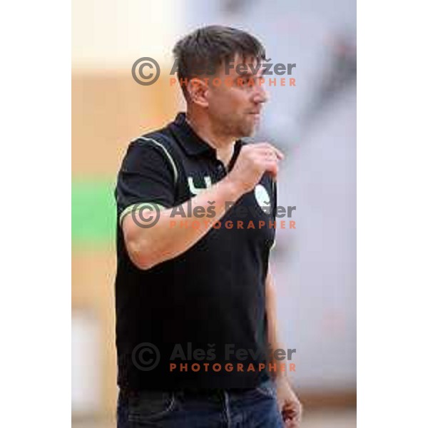 Robert Begus, hesad coach of Urbanscape Loka during 1.NLB league handball match between Urbanscape Loka and Celje Pivovarna Lasko in Poden Sports Hall, Skofja Loka, Slovenia on September 18, 2019