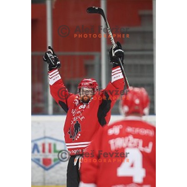 of Acroni Jesenice in action during Alps League ice-hockey match between Acroni Jesenice and Fassa in Podmezakla Hall, Jesenice on September 21, 2019