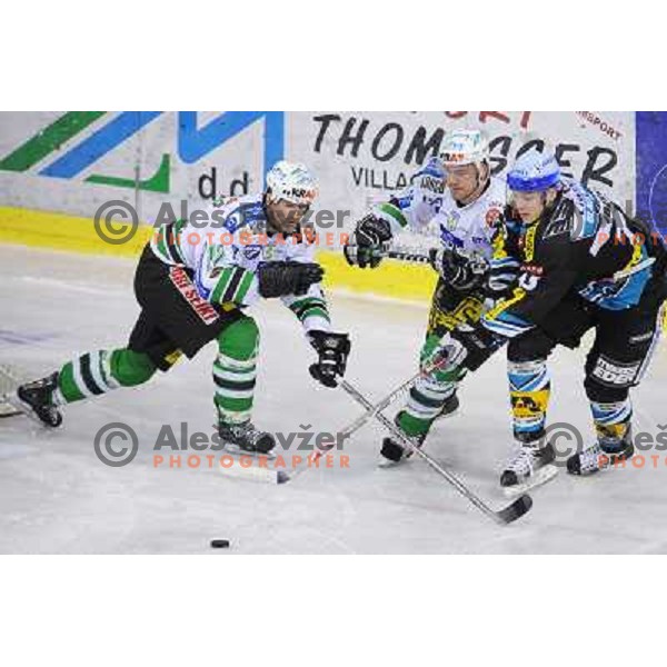 Nik Zupancic and Greg Kuznik at the second game of EBEL league semi-finals, ZM Olimpija - Blackwings Linz, Tivoli, Ljubljana 