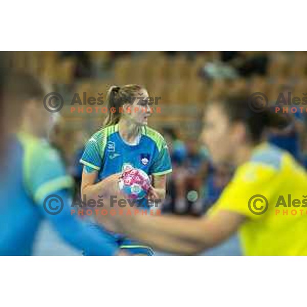 in action during Women’s European Championship 2020 qualifier handball match between Slovenia and Kosovo in Lukna, Maribor, Slovenia on September 26, 2019