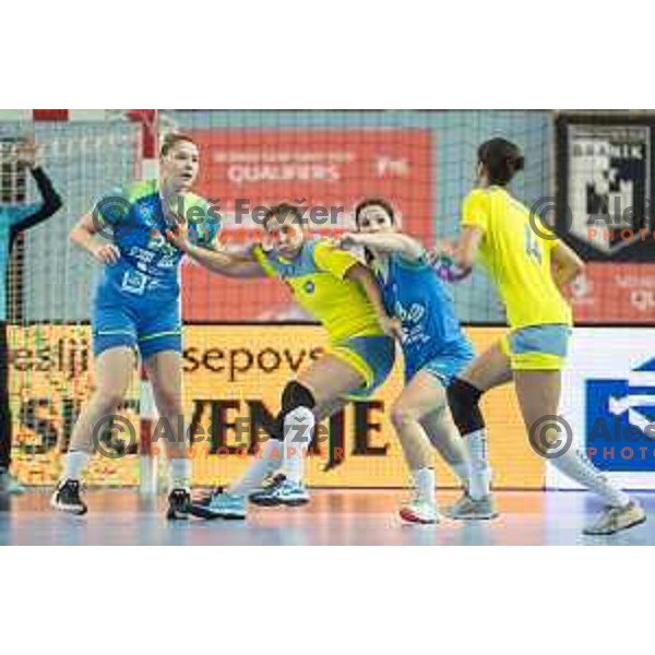 in action during Women’s European Championship 2020 qualifier handball match between Slovenia and Kosovo in Lukna, Maribor, Slovenia on September 26, 2019