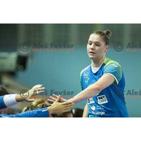 in action during Women’s European Championship 2020 qualifier handball match between Slovenia and Kosovo in Lukna, Maribor, Slovenia on September 26, 2019