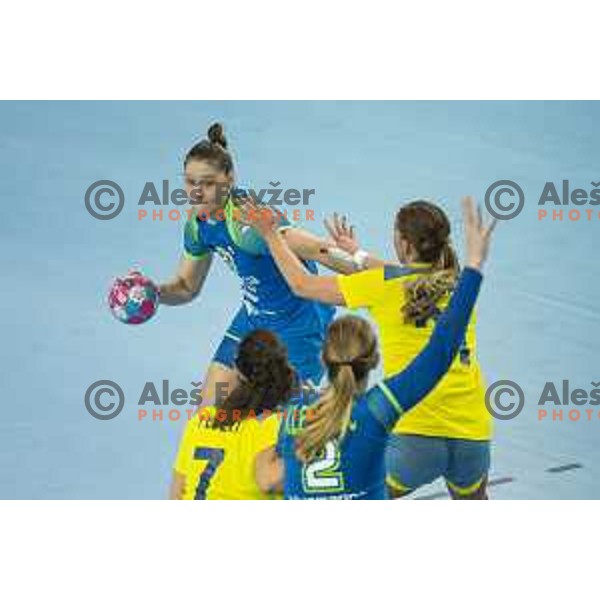 in action during Women’s European Championship 2020 qualifier handball match between Slovenia and Kosovo in Lukna, Maribor, Slovenia on September 26, 2019