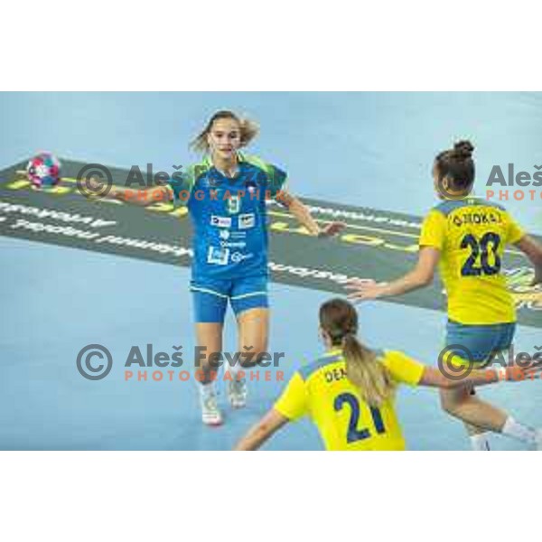 Nina Zabjek in action during Women’s European Championship 2020 qualifier handball match between Slovenia and Kosovo in Lukna, Maribor, Slovenia on September 26, 2019