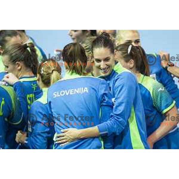 in action during Women’s European Championship 2020 qualifier handball match between Slovenia and Kosovo in Lukna, Maribor, Slovenia on September 26, 2019