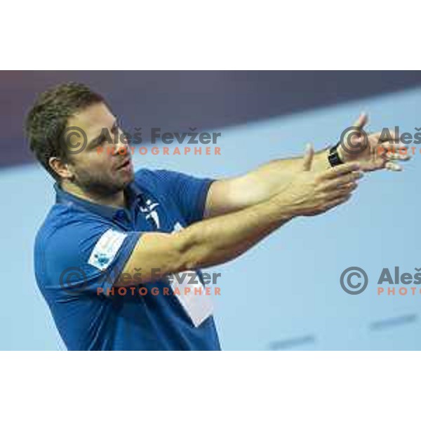 Uros Bregar in action during Women’s European Championship 2020 qualifier handball match between Slovenia and Kosovo in Lukna, Maribor, Slovenia on September 26, 2019