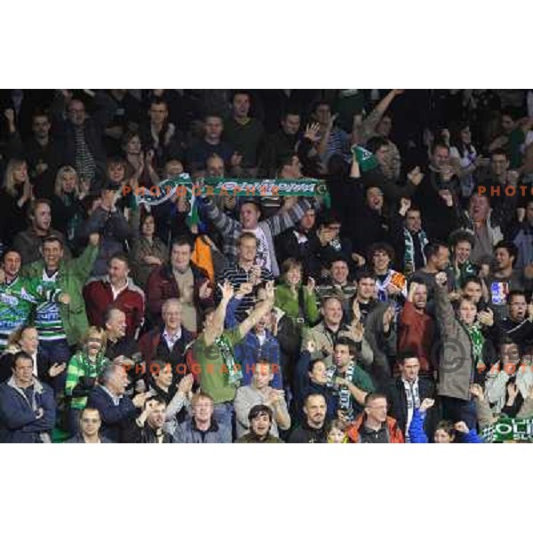 spectators at the second game of EBEL league semi-finals, ZM Olimpija - Blackwings Linz, Tivoli, Ljubljana 