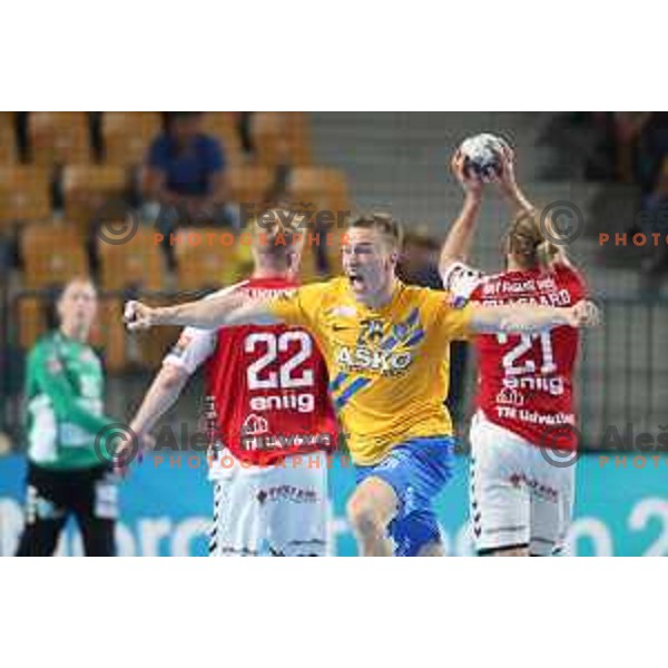 Jan Grebenc during Velux EHF Champions League 2019/20 handball match between Celje Pivovarna Lasko and Aalborg Handbold in Zlatorog Arena, Celje, Slovenia on September 29, 2019
