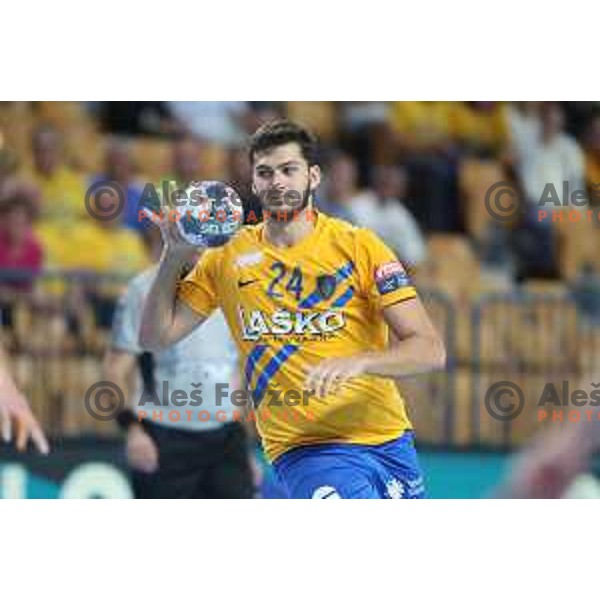 during Velux EHF Champions League 2019/20 handball match between Celje Pivovarna Lasko and Aalborg Handbold in Zlatorog Arena, Celje, Slovenia on September 29, 2019