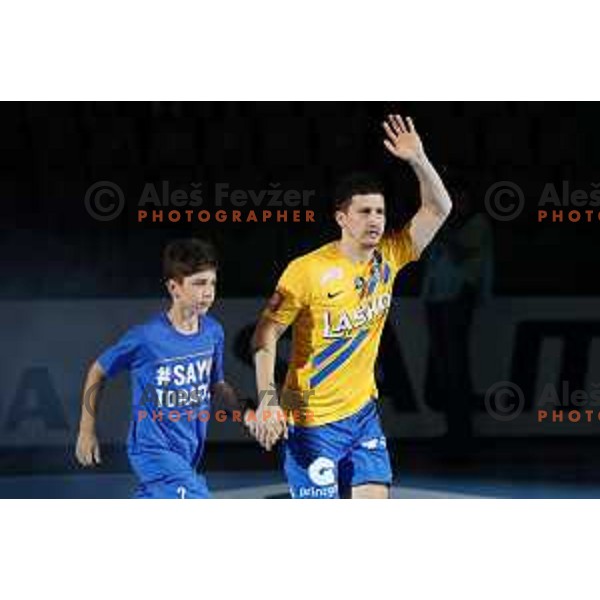 David Razgor in action during Velux EHF Champions League 2019/20 handball match between Celje Pivovarna Lasko and Aalborg Handbold in Zlatorog Arena, Celje, Slovenia on September 29, 2019