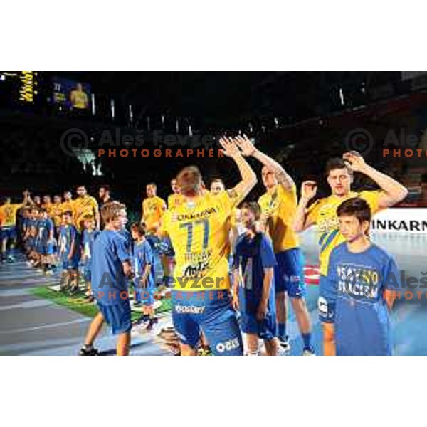 during Velux EHF Champions League 2019/20 handball match between Celje Pivovarna Lasko and Aalborg Handbold in Zlatorog Arena, Celje, Slovenia on September 29, 2019