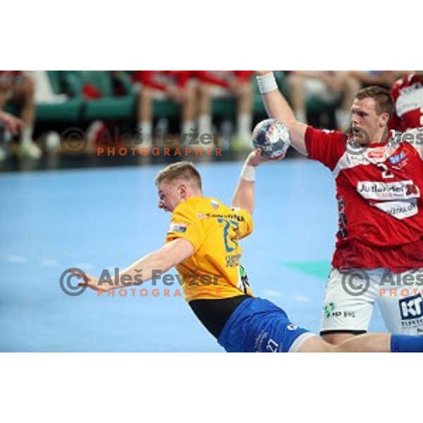 Kristjan Horzen during Velux EHF Champions League 2019/20 handball match between Celje Pivovarna Lasko and Aalborg Handbold in Zlatorog Arena, Celje, Slovenia on September 29, 2019
