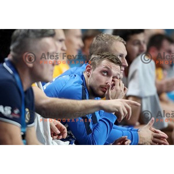 Gal Marguc in action during Velux EHF Champions League 2019/20 handball match between Celje Pivovarna Lasko and Aalborg Handbold in Zlatorog Arena, Celje, Slovenia on September 29, 2019